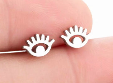 1 Pair, Stainless Steel Eye Stud Ear Finding II - Choose Your Colour